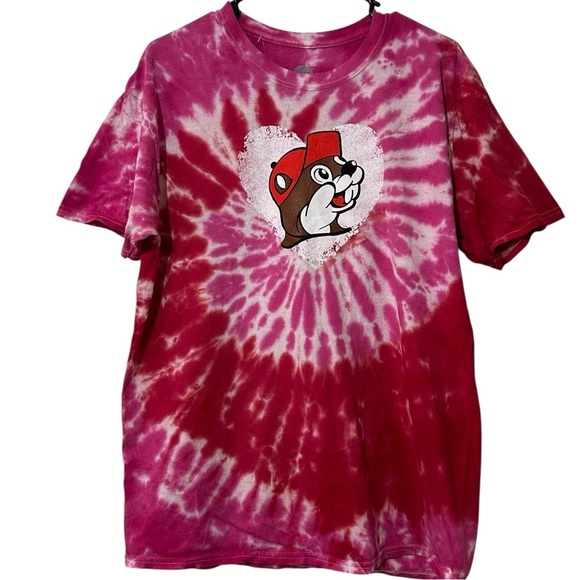 NWT Buc-ees 2025 Valentine’s Day Tie Dye Follow Your Heart T-Shirt Large - Picture 2 of 6